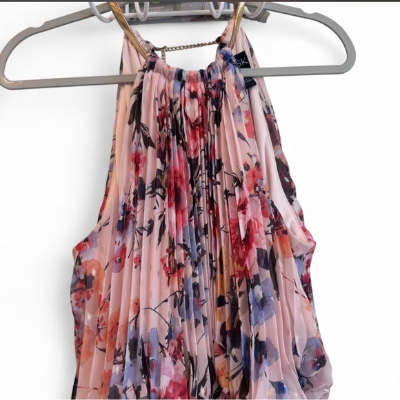 MSK Floral Halter Maxi Dress in Blush Pink Size 8 - Picture 3 of 7